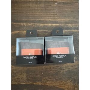 Sonia Kashuk Coral and Gray Body Brush Duo Bundle